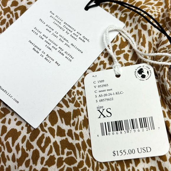 Free People Rue Stiic Mini Dress NWT $155 Micro Animal Print Women's Size XS - Picture 4 of 11